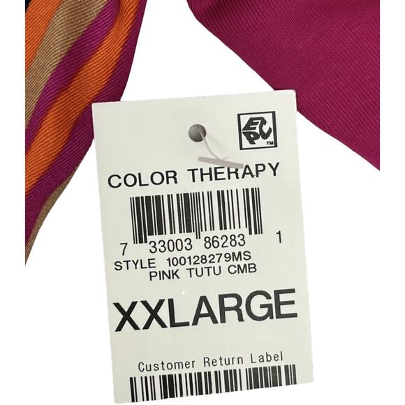 NEW Charter Club Top Womens XXL Pink Bold Pattern Silky Pullover Long sleeve - Picture 9 of 12